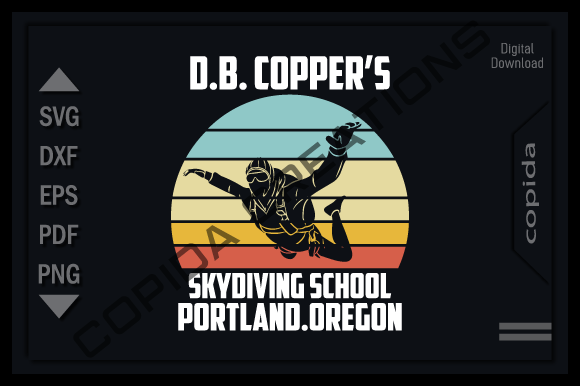 D.B. Copper's Skydiving School Portland Embroidery Design